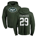 Blackjersey NY.Jets #29 Minkah Fitzpatrick Player Green LOGO Pullover Hoodies Limited Game Stitched Jerseys