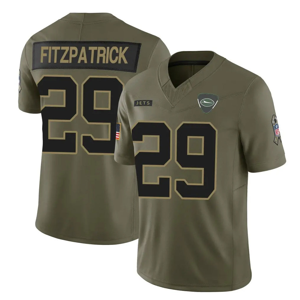 Blackjersey NY.Jets #29 Minkah Fitzpatrick Player Olive 2025 Salute To Service Limited Stitched Jerseys