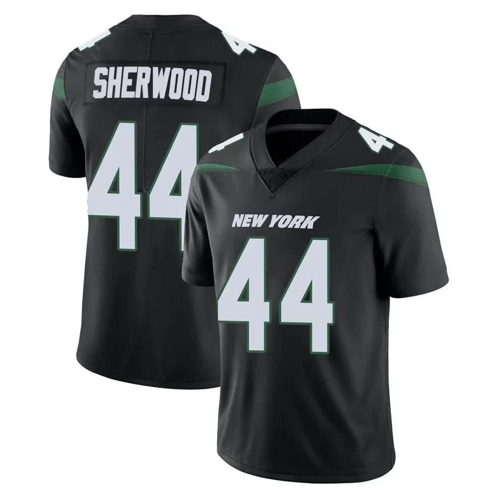 Blackjersey NY.Jets #44 Jamien Sherwood Player Stealth Black Limited Vapor Home Game Stitched Jerseys