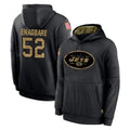 Blackjersey NY.Jets #52 Kingsley Enagbare Player Black Salute to Service Hoodies Limited Game Stitched Jerseys