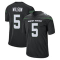 Blackjersey NY.Jets #5 Garrett Wilson Player Stealth Black Home Game Stitched Jerseys