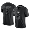 Blackjersey NY.Jets #5 Garrett Wilson Player Stealth Black Limited Reflective Home Game Stitched Jerseys