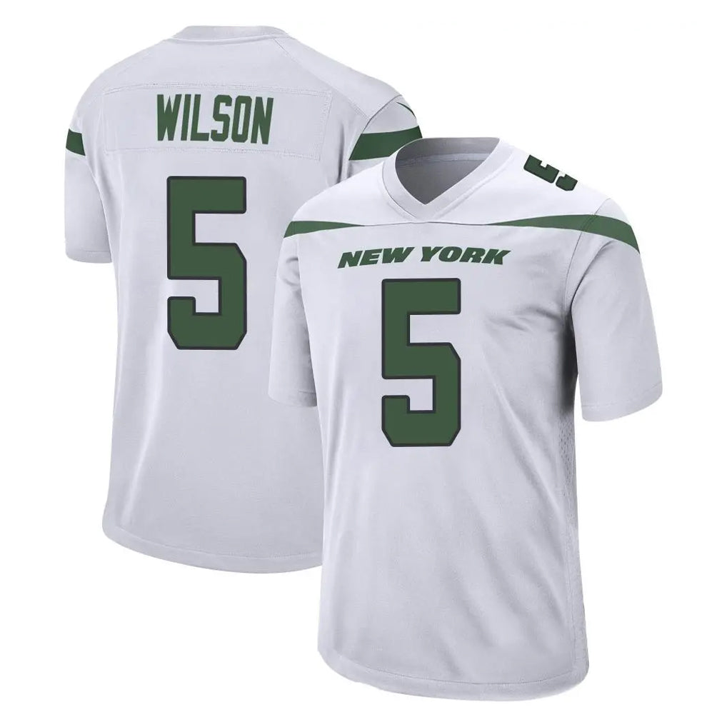Blackjersey NY.Jets #5 Garrett Wilson Player White Spotlight Home Game Stitched Jerseys