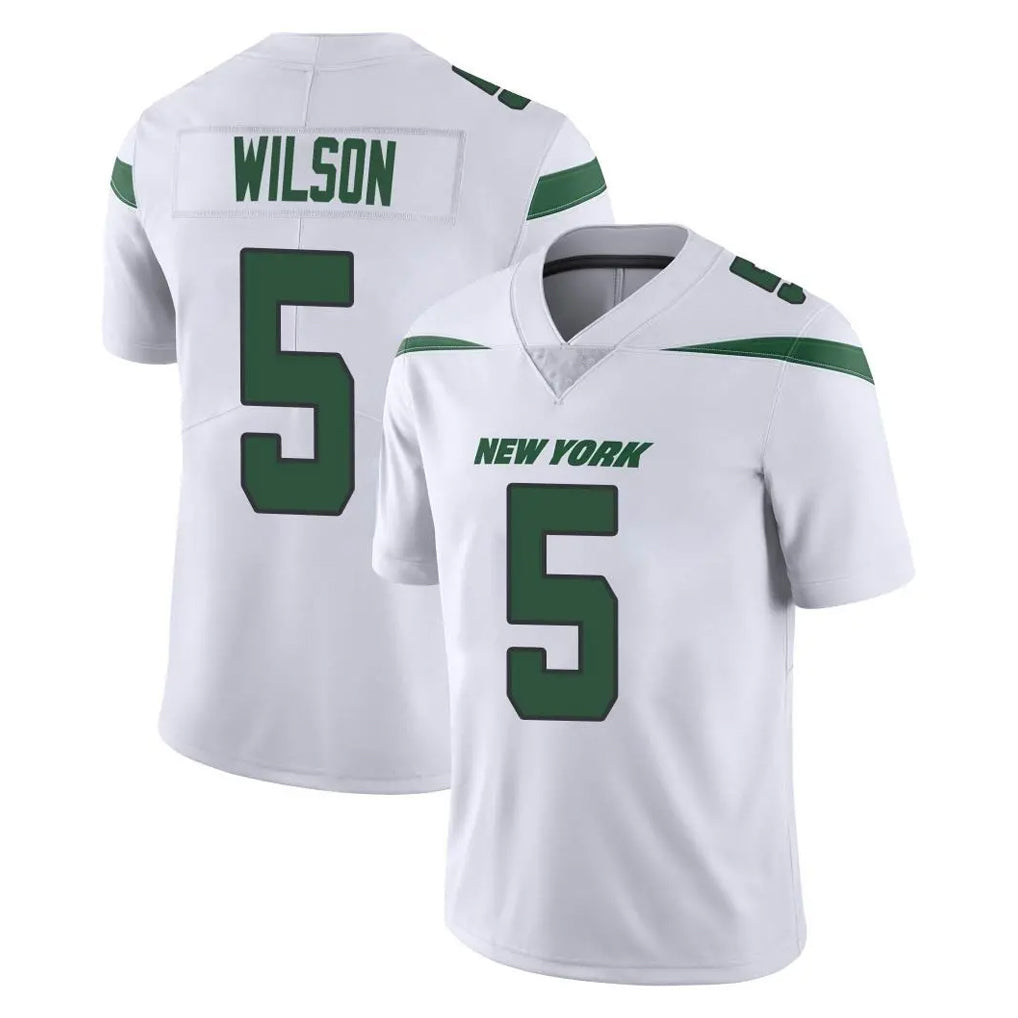 Blackjersey NY.Jets #5 Garrett Wilson Player White Spotlight Limited Vapor Home Game Stitched Jerseys