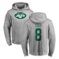 Blackjersey NY.Jets #8 Andre Cisco Player Gray LOGO Pullover Hoodies Limited Game Stitched Jerseys