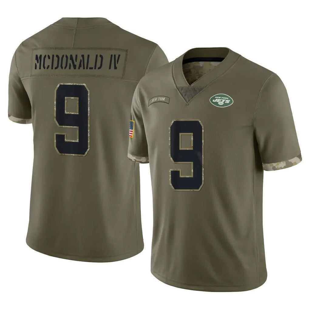 Blackjersey NY.Jets #9 Will McDonald IV Player Olive Salute To Service Limited Stitched Jerseys
