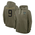 Blackjersey NY.Jets #9 Will McDonald IV Player Olive Salute to Service Pullover Hoodies Limited Stitched Jerseys