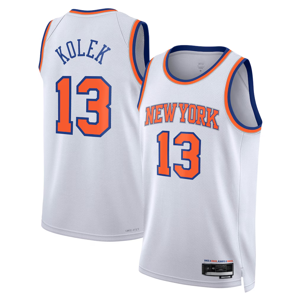 Blackjersey NY.Knicks #13 Tyler Kolek White Swingman Jerseys - Association Edition
