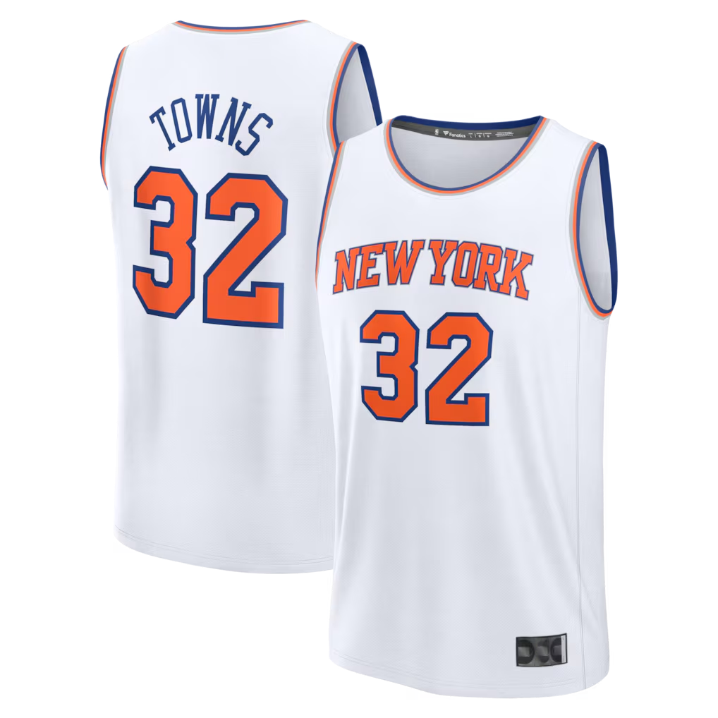 Blackjersey NY.Knicks #32 Karl-Anthony Towns  White Fast Break Replica Player Jerseys - Association Edition