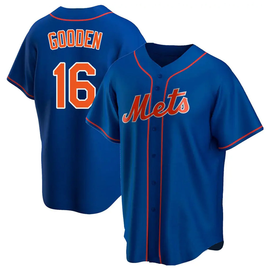 Blackjersey NY.Mets #16 Dwight Gooden Player Royal Home Game Stitched Jerseys