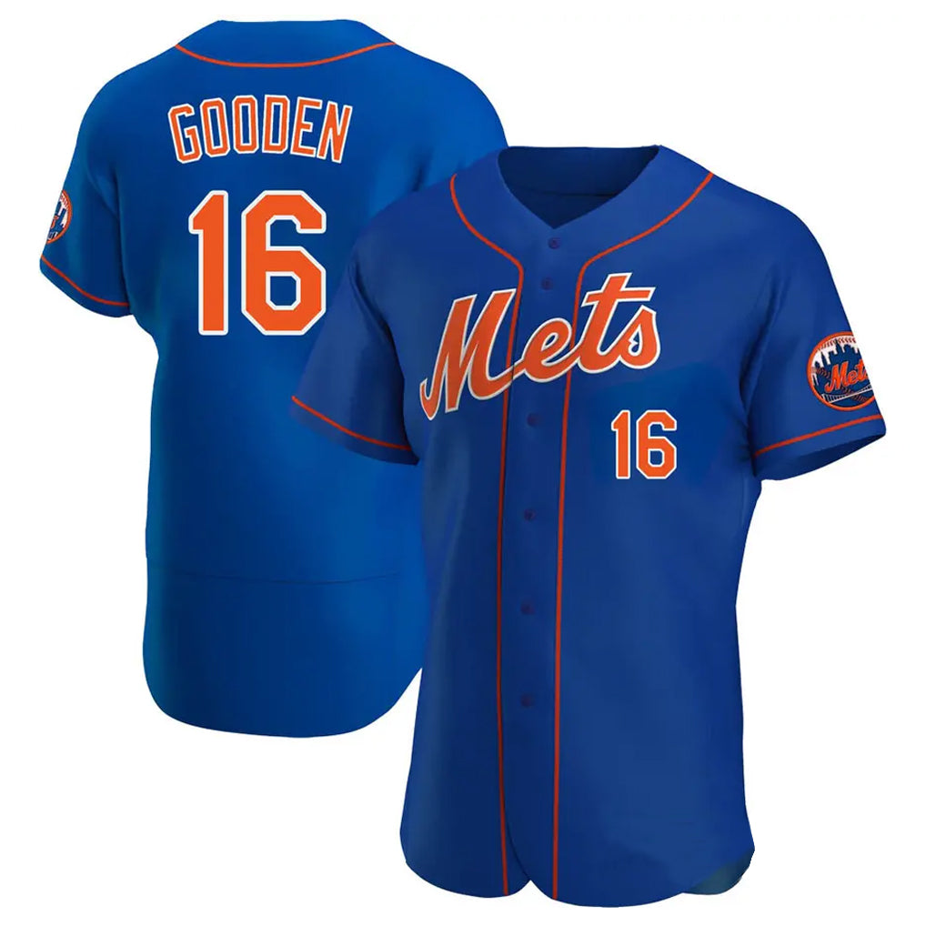 Blackjersey NY.Mets #16 Dwight Gooden Player Royal Limited Elite Home Stitched Jerseys