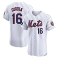 Blackjersey NY.Mets #16 Dwight Gooden Player White Home Limited Elite Stitched Jerseys