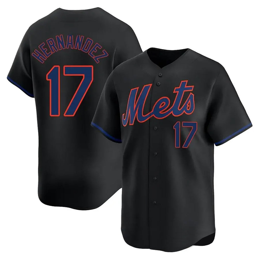 Blackjersey NY.Mets #17 Keith Hernandez Player Black Alternate Home Limited Stitched Jerseys
