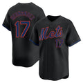 Blackjersey NY.Mets #17 Keith Hernandez Player Black Alternate Home Limited Stitched Jerseys