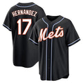 Blackjersey NY.Mets #17 Keith Hernandez Player Black Fashion Out Game Stitched Jerseys