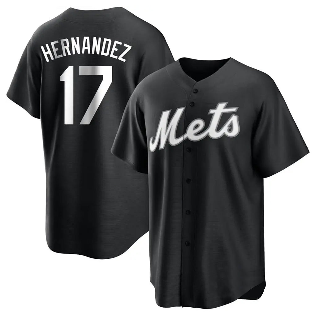 Blackjersey NY.Mets #17 Keith Hernandez Player Black Home Game Stitched Jerseys