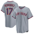 Blackjersey NY.Mets #17 Keith Hernandez Player Gray Road Home Game Stitched Jerseys