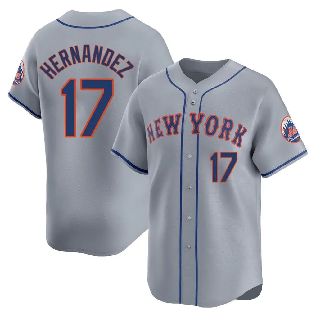 Blackjersey NY.Mets #17 Keith Hernandez Player Gray Road Limited Home Stitched Jerseys