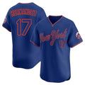 Blackjersey NY.Mets #17 Keith Hernandez Player Royal T-shirt Home Limited Elite Stitched Jerseys