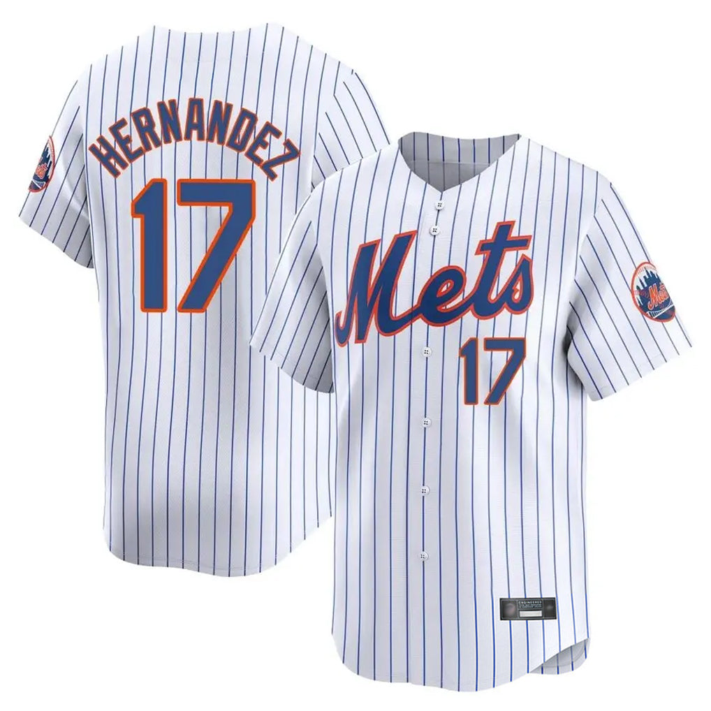 Blackjersey NY.Mets #17 Keith Hernandez Player White Home Replica Stitched Jerseys