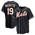Blackjersey NY.Mets #19 Bo Bichette Player Black Fashion Out Game Stitched Jerseys