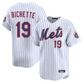 Blackjersey NY.Mets #19 Bo Bichette Player White Home Limited Stitched Jerseys