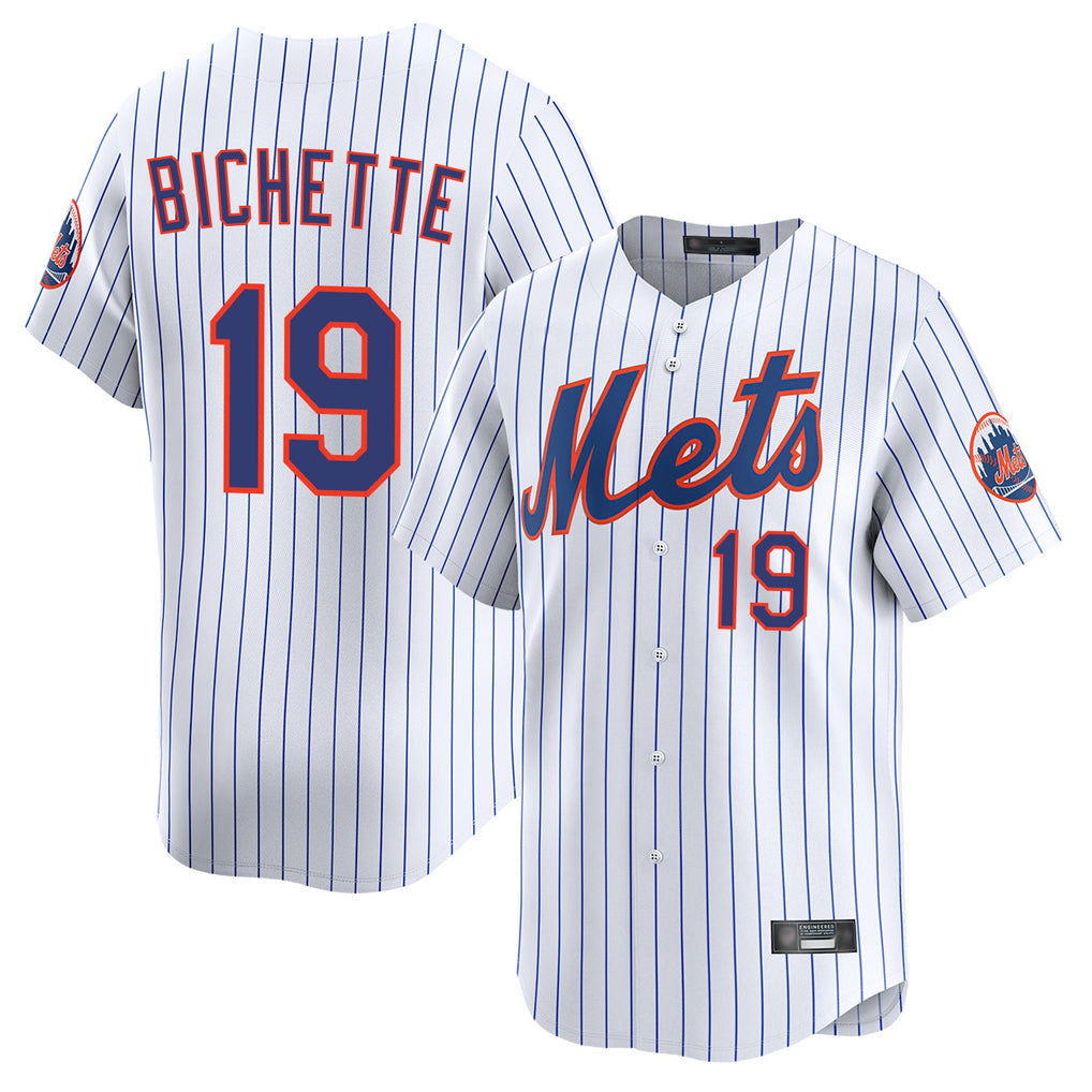Blackjersey NY.Mets #19 Bo Bichette Player White Home Limited Stitched Jerseys