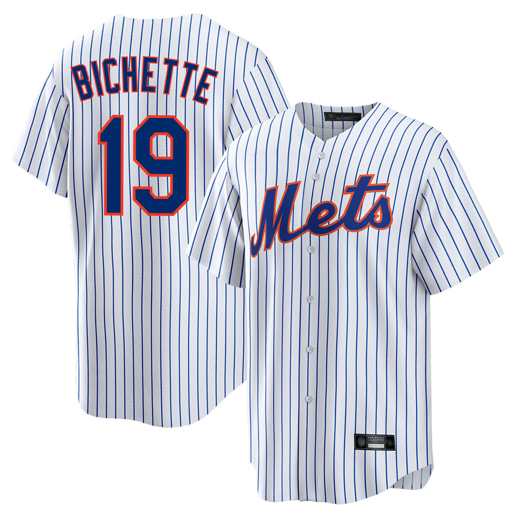Blackjersey NY.Mets #19 Bo Bichette Player White Home Replica Stitched Jerseys