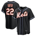 Blackjersey NY.Mets #22 Juan Soto Player Black Fashion Out Game Stitched Jerseys