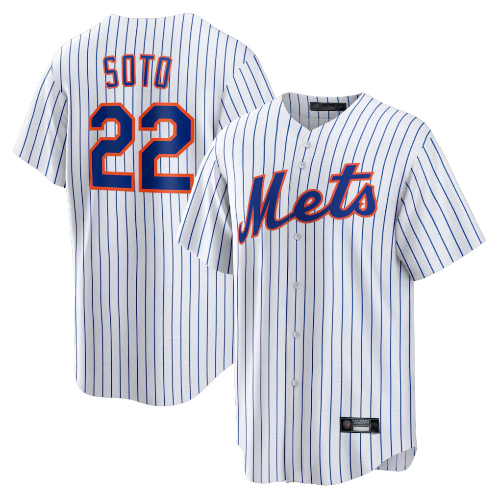 Blackjersey NY.Mets #22 Juan Soto Player White Home Game Stitched Jerseys