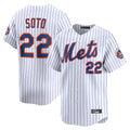 Blackjersey NY.Mets #22 Juan Soto Player White Home Limited Stitched Jerseys
