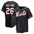 Blackjersey NY.Mets #26 Nolan McLean Player Black Fashion Out Game Stitched Jerseys