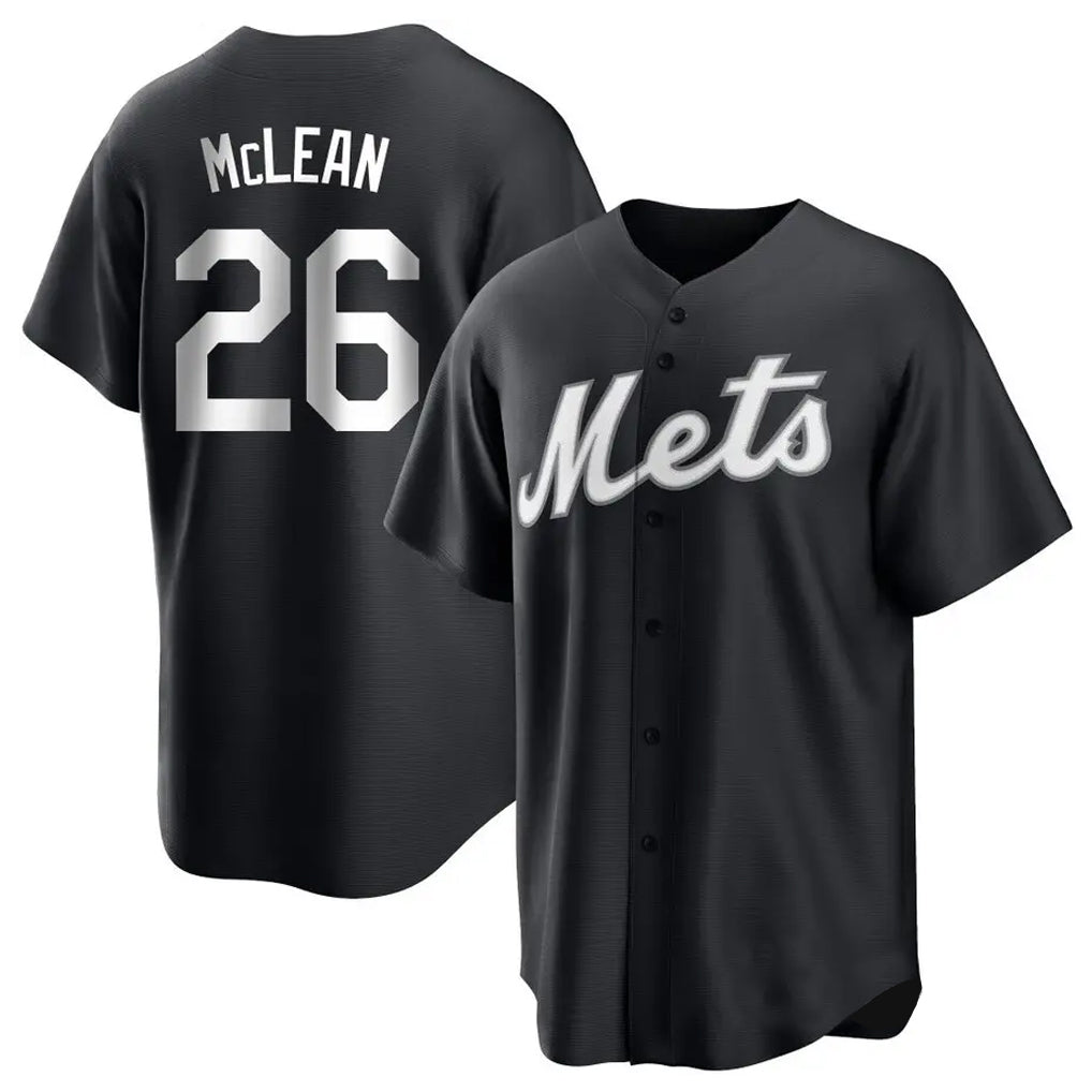 Blackjersey NY.Mets #26 Nolan McLean Player Black Home Game Stitched Jerseys