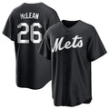 Blackjersey NY.Mets #26 Nolan McLean Player Black Home Game Stitched Jerseys