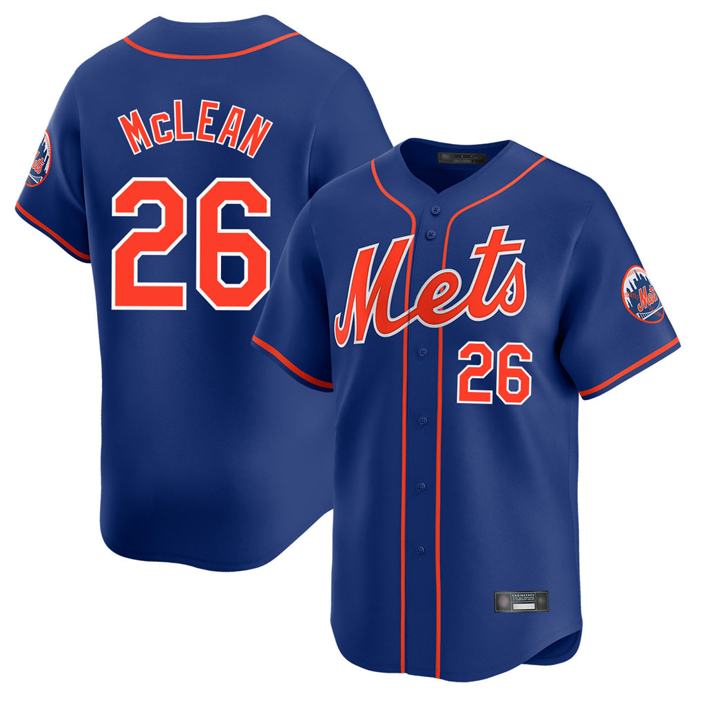 Blackjersey NY.Mets #26 Nolan McLean Player Royal Home Limited Stitched Jerseys