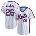 Blackjersey NY.Mets #26 Nolan McLean Player White Cooperstown Collection T-shirt Game Stitched Jerseys