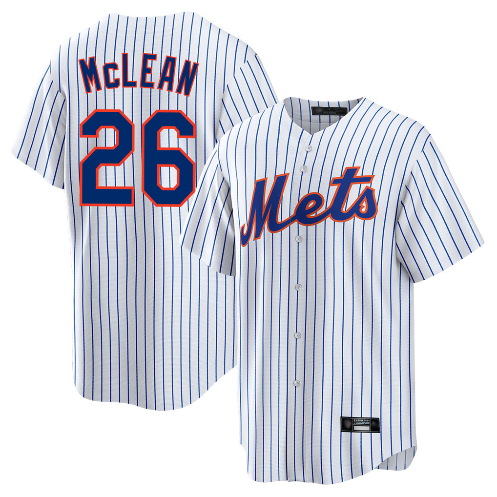 Blackjersey NY.Mets #26 Nolan McLean Player White Home Game Stitched Jerseys