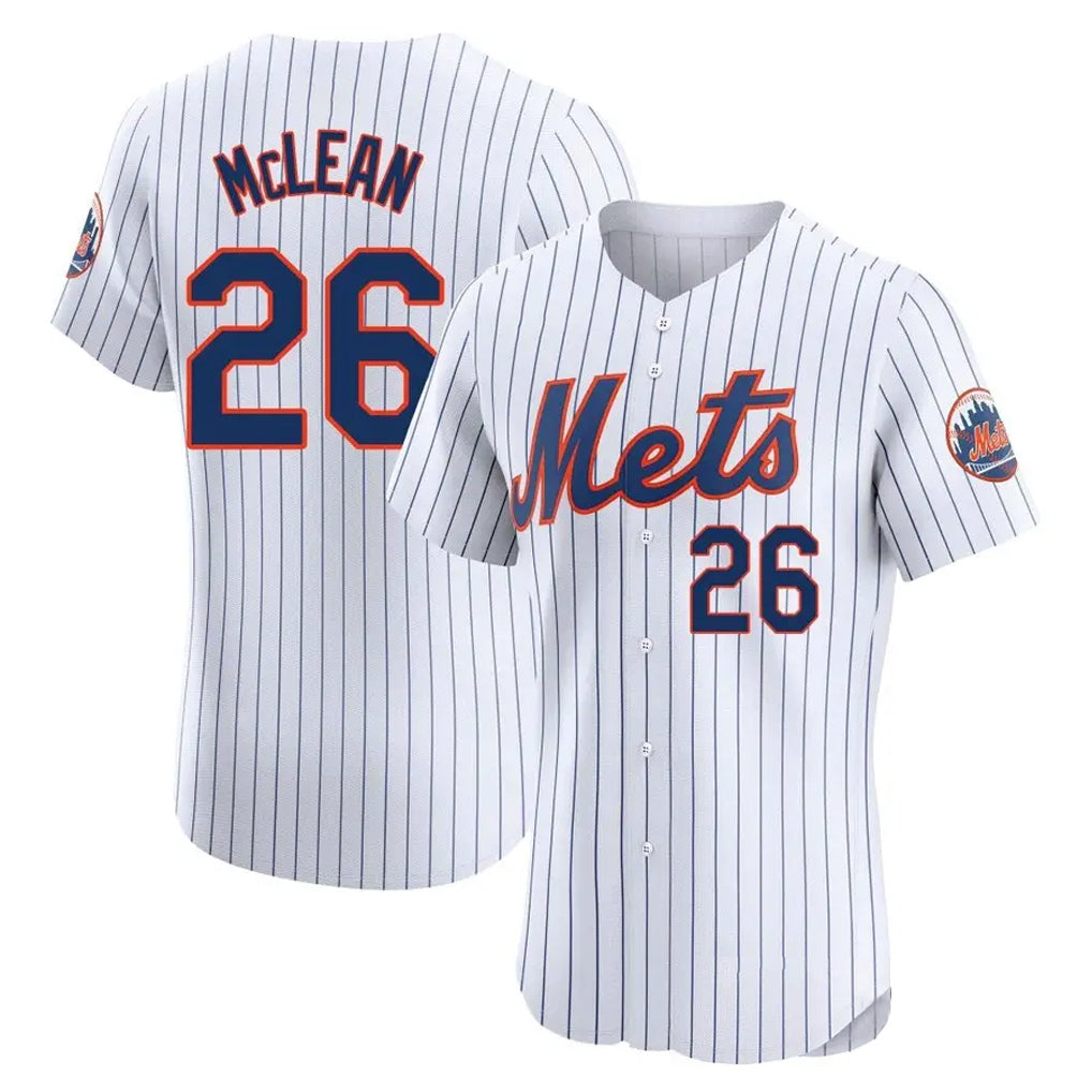 Blackjersey NY.Mets #26 Nolan McLean Player White Home Limited Elite Stitched Jerseys
