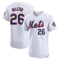 Blackjersey NY.Mets #26 Nolan McLean Player White Home Limited Elite Stitched Jerseys