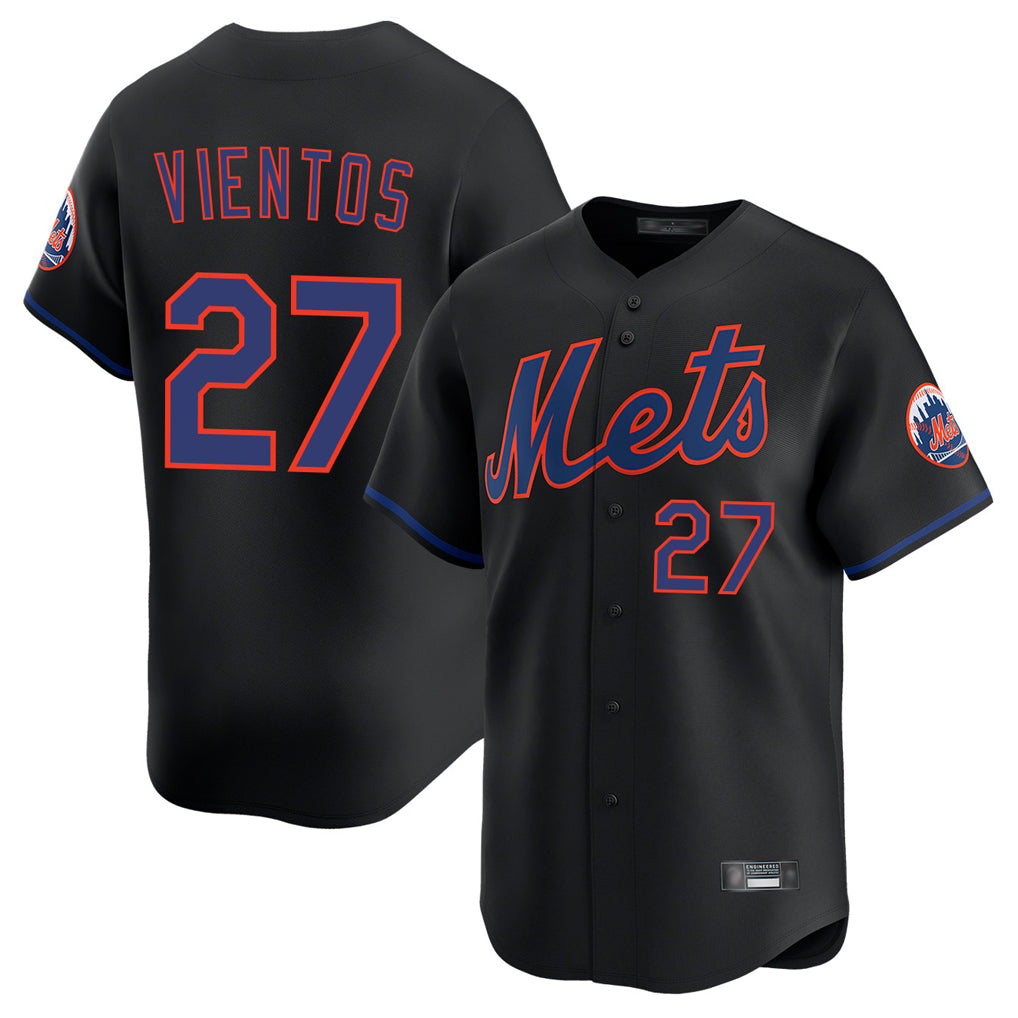 Blackjersey NY.Mets #27 Mark Vientos Player Black Alternate Home Limited Stitched Jerseys