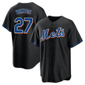 Blackjersey NY.Mets #27 Mark Vientos Player Black Replica Home Game Stitched Jerseys