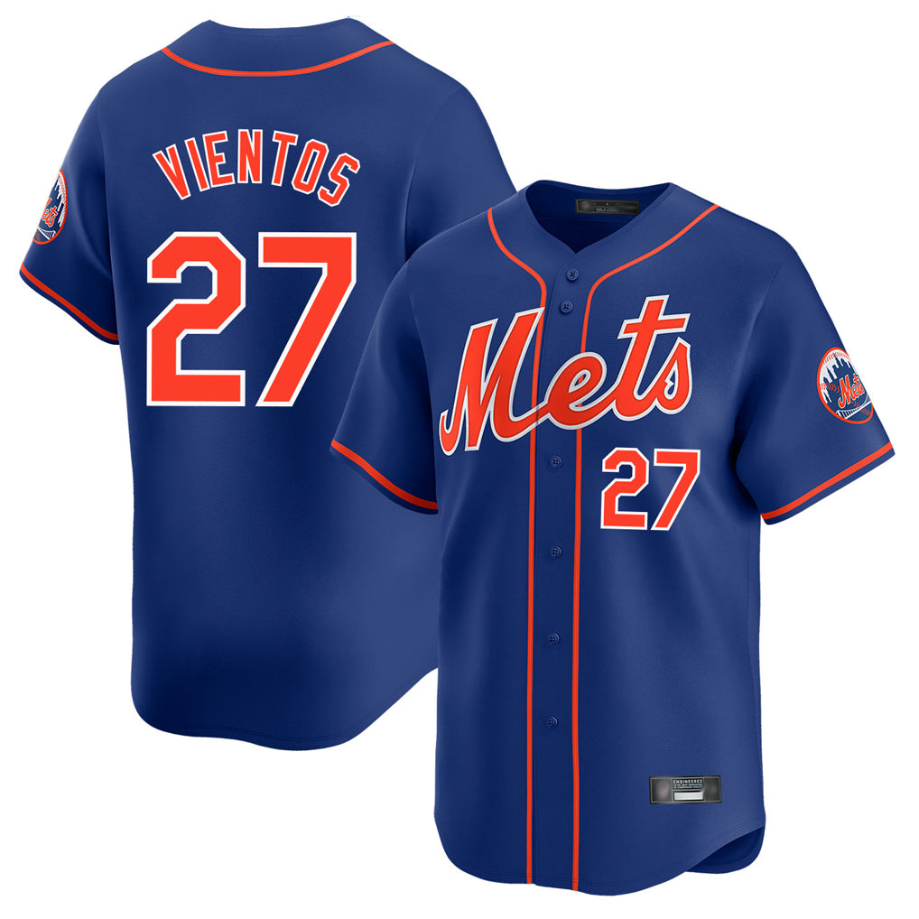 Blackjersey NY.Mets #27 Mark Vientos Player Royal Home Limited Stitched Jerseys