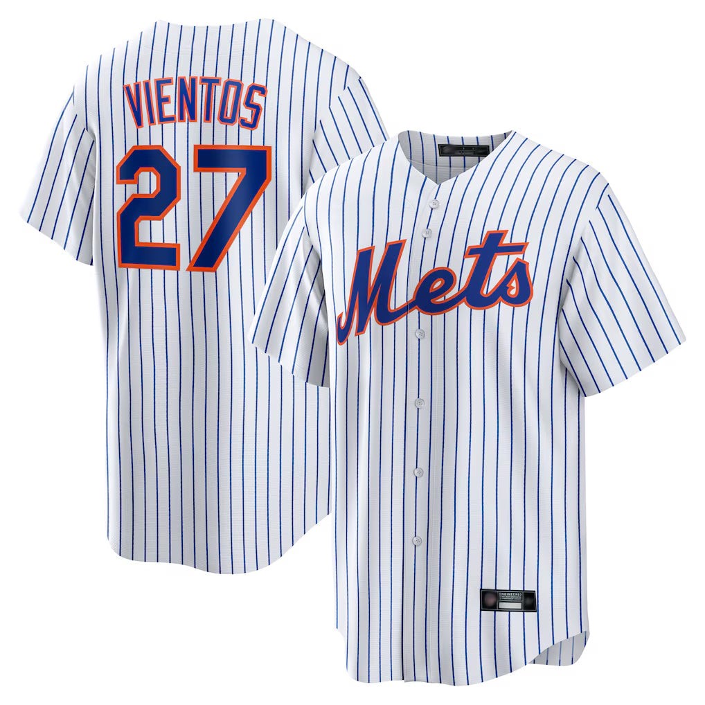 Blackjersey NY.Mets #27 Mark Vientos Player White Home Game Stitched Jerseys