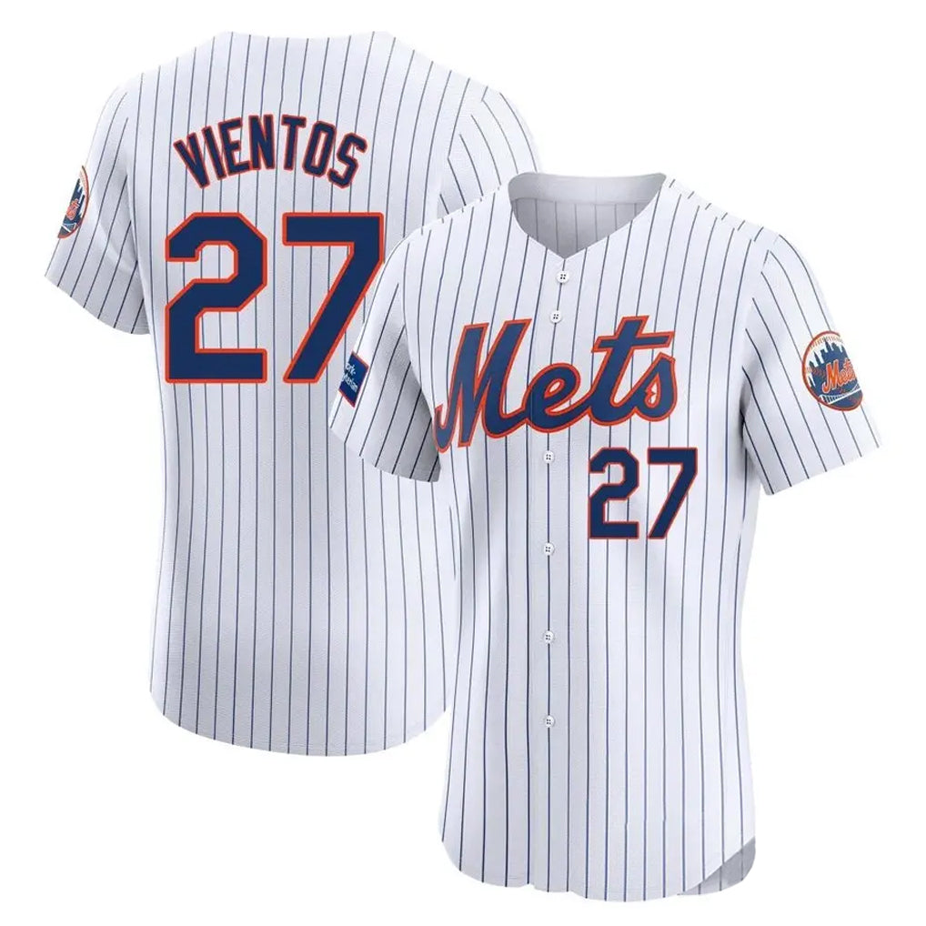 Blackjersey NY.Mets #27 Mark Vientos Player White Home Limited Elite Stitched Jerseys