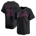 Blackjersey NY.Mets #31 Mike Piazza Player Black Alternate Home Limited Stitched Jerseys