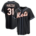 Blackjersey NY.Mets #31 Mike Piazza Player Black Fashion Out Game Stitched Jerseys