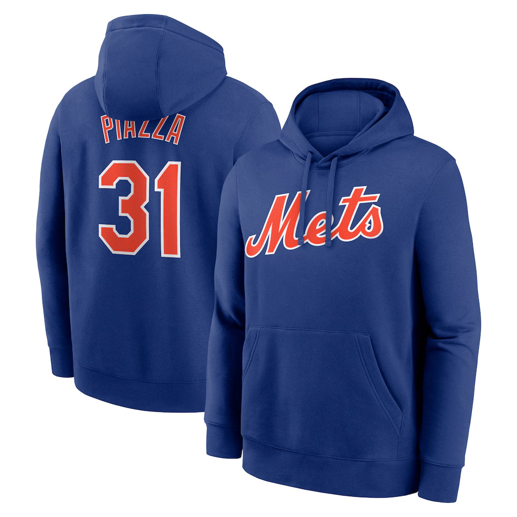 Blackjersey NY.Mets #31 Mike Piazza Player Royal Club Pullover Hoodie Game Stitched Jerseys