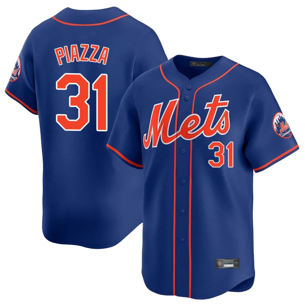 Blackjersey NY.Mets #31 Mike Piazza Player Royal Home Limited Stitched Jerseys