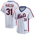Blackjersey NY.Mets #31 Mike Piazza Player White Cooperstown Collection T-shirt Game Stitched Jerseys