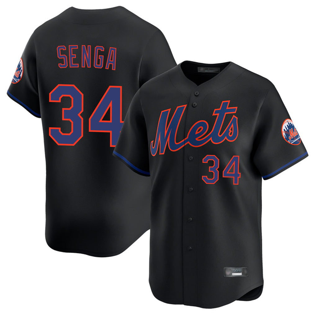 Blackjersey NY.Mets #34 Kodai Senga Player Black Alternate Home Limited Stitched Jerseys